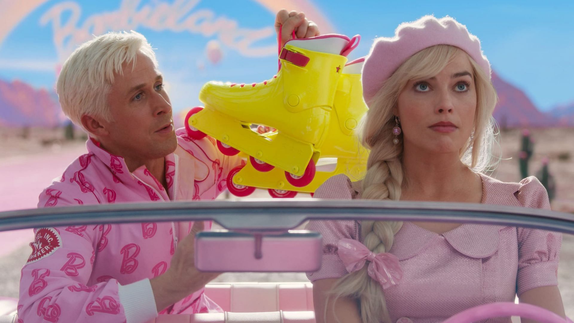 A still of Gosling and Robbie from Barbie (Image via IMDb)